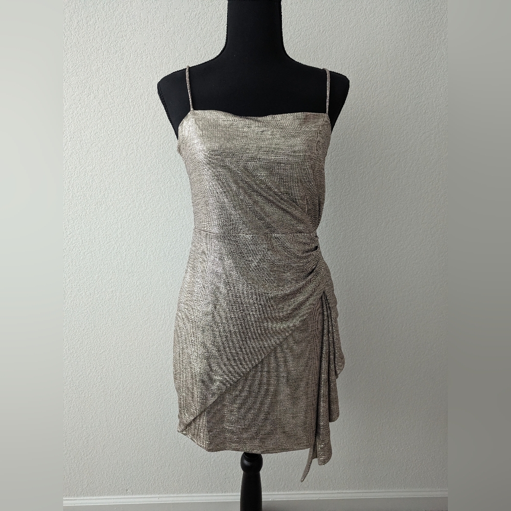 Skies Are Blue Gold Dress Size Small